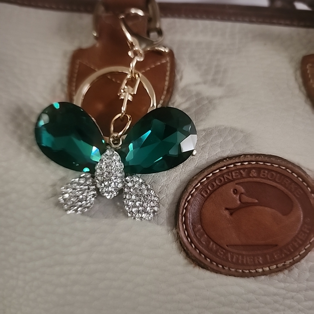 SOLD **nerald Color Butterfly  Handbag Charm, Backpack,Luggage,Zipper Pull, Key